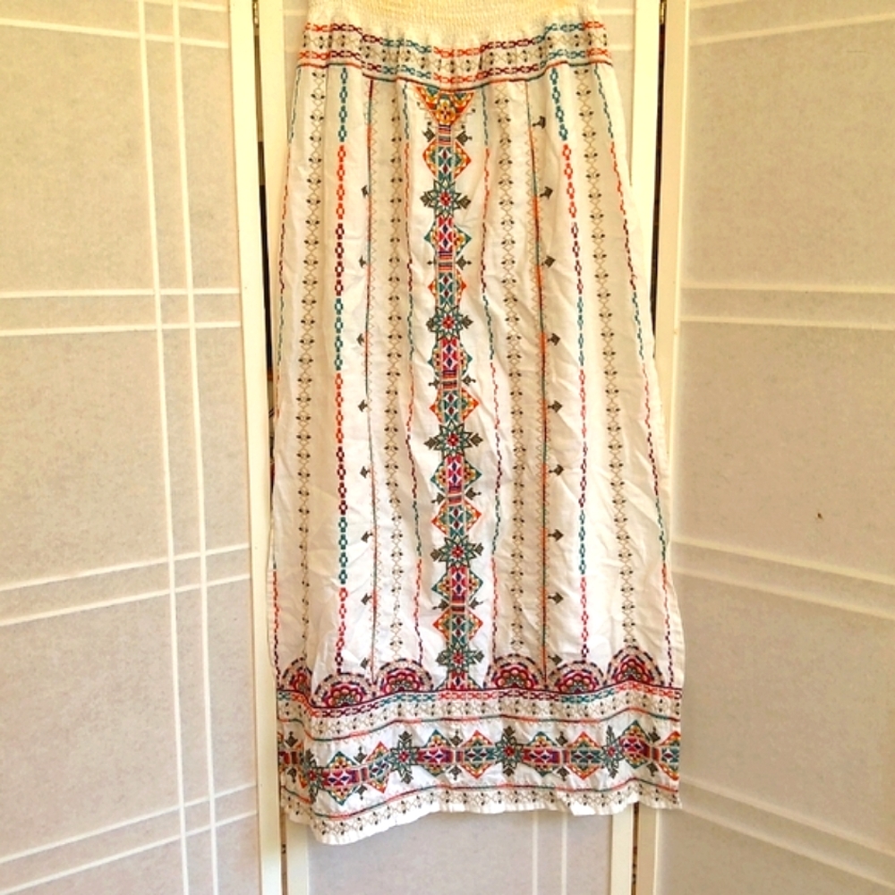 Johnny Was JW Los Angeles white embroidered Verena skirt - Picture 6 of 11